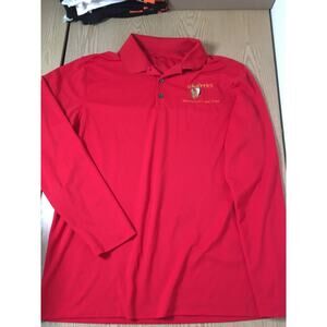 Mens Hooters Polo Golf Long Sleeve Shirt from Lone Tree Colorado Red Size Medium